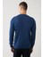 Erkek Indigo Bisiklet Yaka Yün Karışımlı Triko Kazak B005013 4