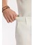 Erkek Beyaz Relaxed Fit Beli Lastikli %100 Keten Assos Şort B003732 6