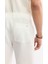 Erkek Beyaz Relaxed Fit Beli Lastikli %100 Keten Assos Şort B003732 7