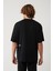 Erkek Siyah %100 Pamuk Bisiklet Yaka Baskılı T-shirt A41y1038 4