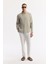 Erkek Gri Comfort Fit %100 Keten Düğmeli Yaka Gömlek B002191 6
