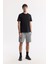 Erkek Siyah Regular Fit Bisiklet Yaka Enjeksiyon Baskılı 2'İplik T-Shirt A51Y1163 6