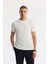 Erkek Beyaz Bisiklet Yaka Jakarlı Basic T-Shirt A51Y1165 1