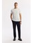 Erkek Beyaz Bisiklet Yaka Jakarlı Basic T-Shirt A51Y1165 6