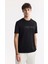 Erkek Siyah Regular Fit Bisiklet Yaka Hologram Baskılı Interlok T-shirt A51y1132 5