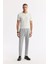 Erkek Ekru Regular Fit Düğmesiz Polo Yaka Boyuna Ajur Desenli Rayon Triko T-shirt A51Y5015 5