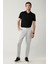 Erkek Açık Gri Pamuk Karışımlı Klasik Bel Relaxed Fit Pantolon A41Y3037 1
