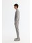 Erkek Gri Bisiklet Yaka Baskılı Soft Touch Sweatshirt A42y1307 3