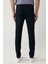 Erkek Koyu Lacivert Slim Fit Eskitme Yıkamalı Esnek Jean Pantolon B003525 4