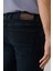 Erkek Koyu Lacivert Slim Fit Eskitme Yıkamalı Esnek Jean Pantolon B003525 7