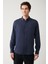 Erkek Lacivert Regular Fit Düğmeli Yaka %100 Pamuk Gömlek B002033 3