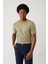 Erkek Açık Haki Bisiklet Yaka Rayon Dokulu Triko T-shirt A41y5099 1