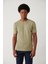 Erkek Açık Haki Bisiklet Yaka Rayon Dokulu Triko T-shirt A41y5099 3