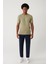 Erkek Açık Haki Bisiklet Yaka Rayon Dokulu Triko T-shirt A41y5099 5
