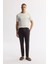 Erkek Kahve Relaxed Fit Beli Lastikli %100 Keten Pantolon B003032 1
