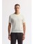 Erkek Kahve Relaxed Fit Beli Lastikli %100 Keten Pantolon B003032 6