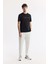 Erkek Siyah Regular Fit Bisiklet Yaka Hologram Baskılı Interlok T-shirt A51y1132 6