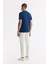 Erkek Petrol Mavi Regular Fit Bisiklet Yaka Enjeksiyon Baskılı Interlok T-shirt A51y1021 5