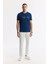 Erkek Petrol Mavi Regular Fit Bisiklet Yaka Enjeksiyon Baskılı Interlok T-shirt A51y1021 6