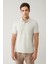 Erkek Gri %100 Pamuk 3 Düğmeli Jakarlı Polo Yaka T-shirt A41y1147 1