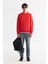 Erkek Kırmızı Bisiklet Yaka Içi 3 Iplik Şardonlu Sweatshirt B001033 5