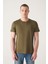 Erkek Haki Soft Regular Fit Soft Touch Bisiklet Yaka Düz Modal T-Shirt B001171 1