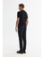 Erkek Siyah Regular Fit Yarım Balıkçı Yaka Kısa Kollu Triko T-Shirt B005025 5