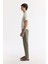 Erkek Haki Relaxed Fit Beli Lastikli %100 Keten Pantolon B003032 2