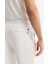 Erkek Beyaz Beli Lastikli Bağcıklı Yandan Fermuarlı Cepli İnterlok Jogger B003400 4