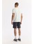 Erkek Beyaz Bisiklet Yaka Enjeksiyon Baskılı İnterlok T-Shirt A51Y1136 4