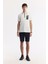 Erkek Beyaz Regular Fit Fermuarlı Polo Yaka Önü Enjeksiyon Baskılı T-shirt A51y1167 5