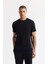 Erkek Siyah Bisiklet Yaka Enjeksiyon Baskılı İnterlok T-Shirt A51Y1136 1