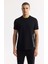 Erkek Siyah Bisiklet Yaka Enjeksiyon Baskılı İnterlok T-Shirt A51Y1136 5