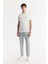 Erkek Beyaz Regular Fit Bisiklet Yaka Enjeksiyon Baskılı Interlok T-shirt A51y1021 5
