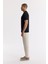 Erkek Siyah Regular Fit Bisiklet Yaka Boyuna Ajurlu Triko T-shirt A51Y5023 3