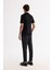 Erkek Siyah Polo Yaka Fermuarlı Rayon Triko T-shirt A42y5128 4