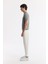 Erkek Gri Regular Fit Bisiklet Yaka Dokulu Triko T-shirt B005119 3