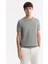 Erkek Gri Regular Fit Bisiklet Yaka Dokulu Triko T-shirt B005119 6