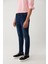 Erkek Koyu Mavi Skinny FitEskitme Yıkamalı Esnek Jean Pantolon B003510 3