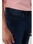 Erkek Koyu Mavi Skinny FitEskitme Yıkamalı Esnek Jean Pantolon B003510 6