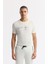 Erkek Beyaz Beli Lastikli Bağcıklı Yandan Fermuarlı Cepli İnterlok Jogger B003400 6