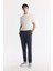Erkek Antrasit Relaxed Fit Beli Lastikli %100 Keten Pantolon B003032 1