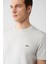 Erkek Gri Bisiklet Yaka Sırt Ve Göğsü Logo Baskılı T-shirt B001040 2