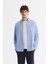 Erkek Mavi Regular Fit Düğmeli Yaka %100 Pamuk Oxford Gömlek B002034 1