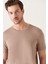 Erkek Vizon Soft Regular Fit Soft Touch Bisiklet Yaka Düz Modal T-Shirt B001171 2
