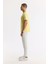 Erkek Sarı Regular Fit Bisiklet Yaka Enjeksiyon Baskılı Interlok T-shirt A51y1021 3