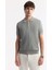 Erkek Gri Regular Fit Polo Yaka Dokulu Triko T-shirt B005120 6