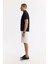 Erkek Siyah Regular Fit Fermuarlı Polo Yaka Önü Enjeksiyon Baskılı T-shirt A51y1167 3