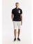Erkek Siyah Regular Fit Fermuarlı Polo Yaka Önü Enjeksiyon Baskılı T-shirt A51y1167 5