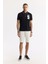 Erkek Siyah Regular Fit Fermuarlı Polo Yaka Önü Enjeksiyon Baskılı T-shirt A51y1167 6